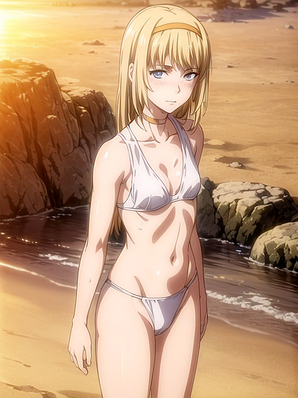 Skinny Girl 18+ in Bikini Shows Off in Seductive hentai Screencaps