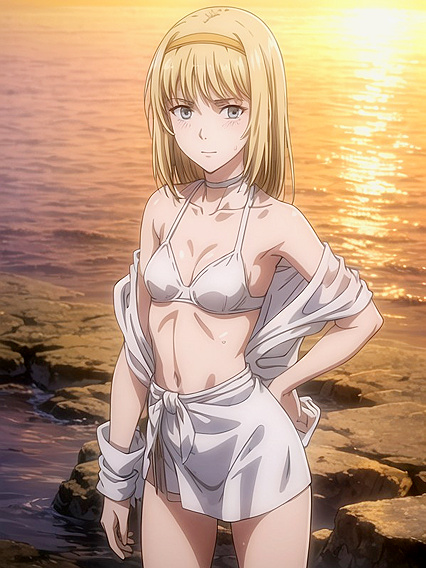 Beach Bliss: Choked in a Blouse for Intense Hentai Pleasure