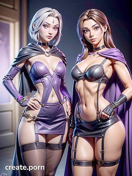 Purple-Eyed Beauty Wears Suspenders and Choker for steamy Hentai Adventures