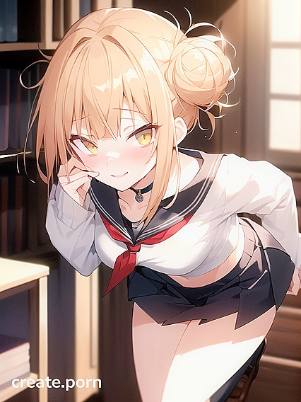 Mischievously Smiling and Blushing in Mouth-Agape SFW Hentai Fun