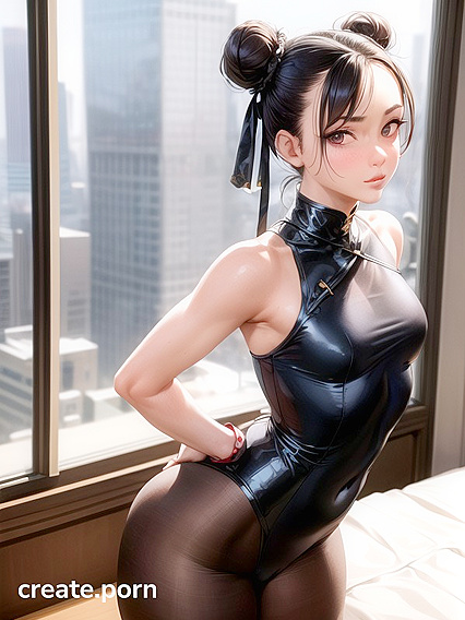 Rounded Breasts in a Sexy Onesie: Front View Hentai Pleasure