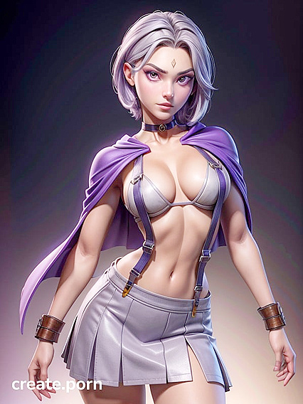 Raven from Teen 18+ Titans Teased in a Skirt for Steamy Hentai Pleasure