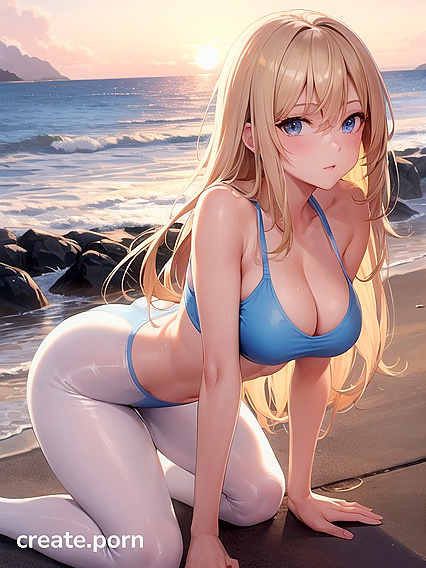 Medium Boobed Girl 18+ in White Crop Top Bent Over for Erotic Hentai Fun