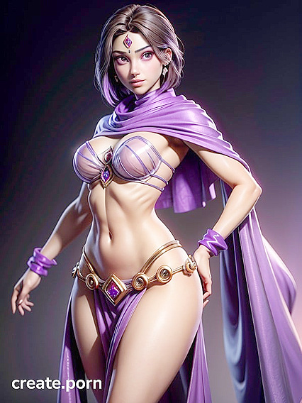 Latina With Purple Eyes and Ash Blonde Hair in Seductive Hentai Action