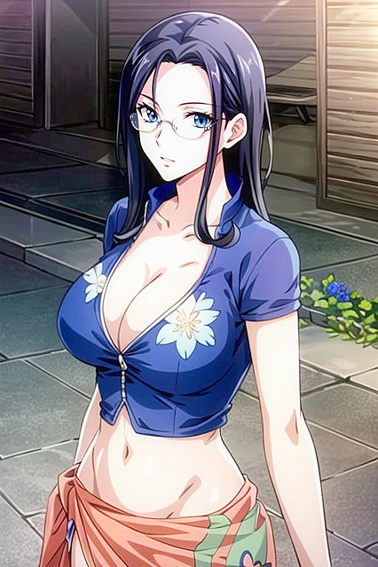 Multicolored Hair Goddess Seduces in the Night with Intimate Face Touching Hentai Ecstasy