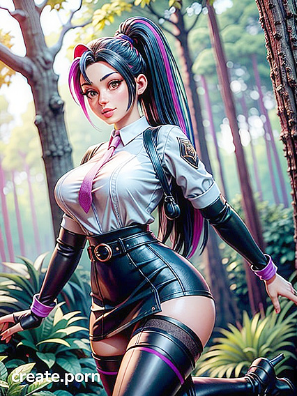 Nemona from Pokémon Exploring the Forest in Thigh-High Socks for Steamy Hentai Fun