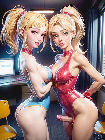 Skinny Cheerleader Seduces in 3D Hentai AI Action