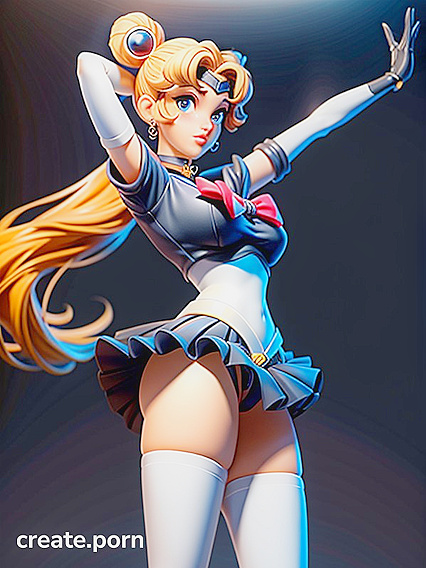 Sailor Moon Teases in Mini Skirt While Staring at You in Steamy Hentai Action