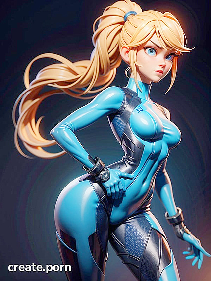 Samus from Metroid in 3D Cartoon Hentai Action