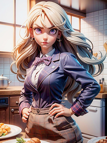 Nakiri Erina from Shokugeki no Soma Poses Seductively with Hands on Hips