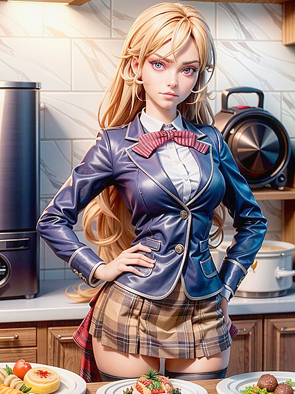 Nakiri Erina from Shokugeki no Soma Gives Angry Glare in Seductive Hentai Scene