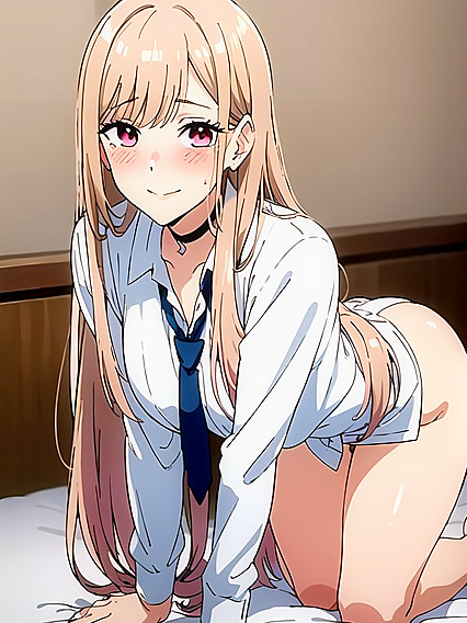 Blushingly Mischievous Kitagawa Marin Enjoying Intense Doggystyle Pleasure