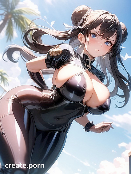 Massive Ass in Form-Fitting Clothes Stands Seductively in Horny Hentai Action