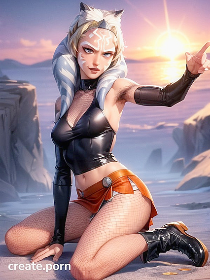 Armpit Hair and Fishnet-clad Cutie in Mini Skirt Hentai Action
