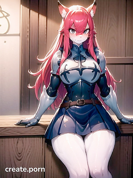 Erza from Fairy Tail Flexes Her Muscular Curves and Enormous Boobs in Furry hentai Action