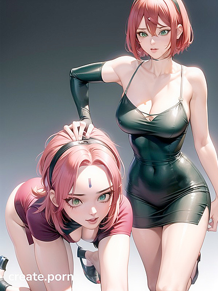 Glowing-Eyed Beauty Shows Off Cleavage in Vibrant Manga hentai Action