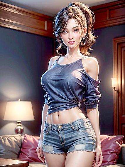 Jean Shorts and Emotional Rollercoaster: Happy to Gloomy Hentai Pleasure