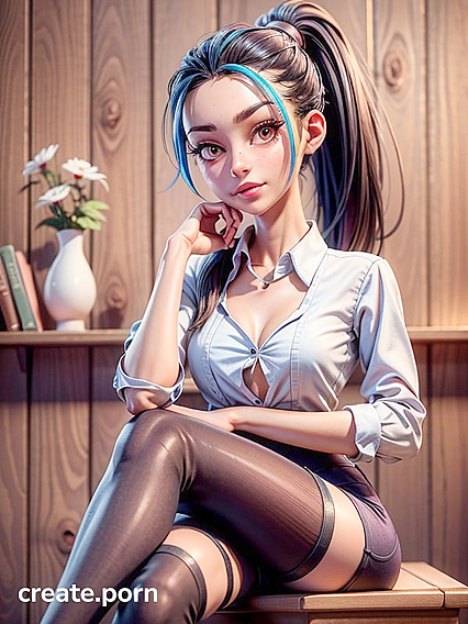 Sporty in Short Skirt Shows Off Crossed Legs in Hentai Bliss