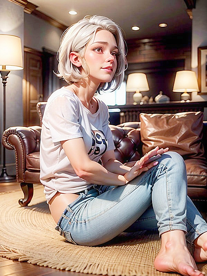 Skinny Girl 18+ in Tight Jeans Explored in Steamy Hentai Action
