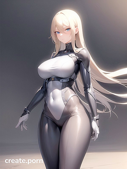 Shy Blonde with Big Hips in Gray Tight Leggings Shows Off Her Curves in Hentai AIPorn