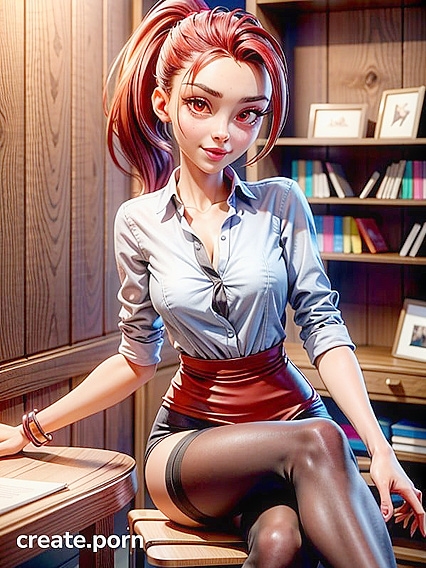 Ponytailed Beauty Spreads Her Legs in Seductive 3D Hentai Action