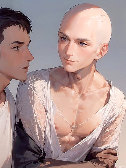 Happy Bald Guy Enjoying Intense Pleasure in Hentai AI Porn