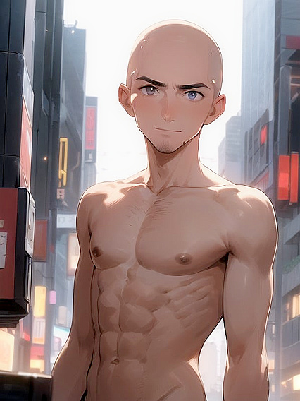 Bald Guy Enjoying Solo Pleasure in Intense Hentai Action