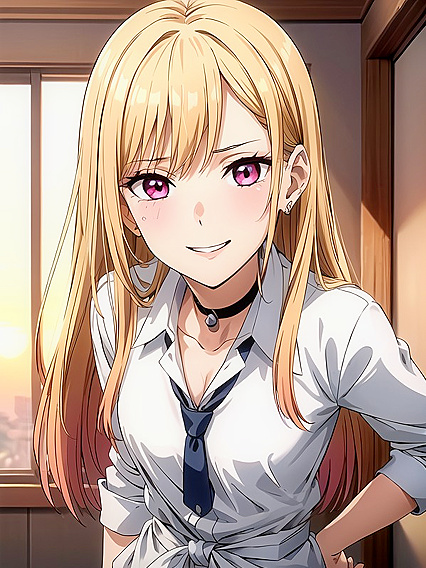 Kitagawa Marin Smirking in Seductive Waist Shots from Sono Bisuku Dōru Wa Koi o Suru