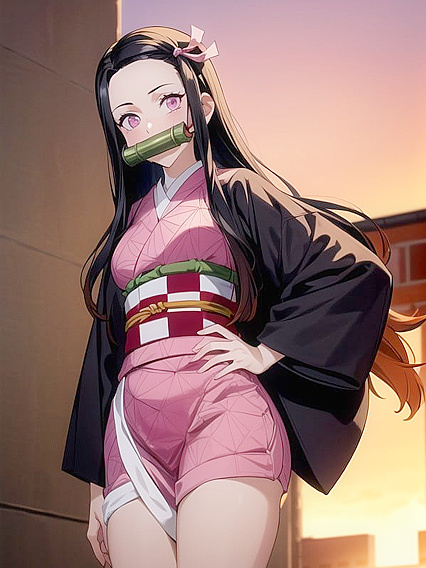 Grinning Nezuko from Demon Slayer in Seductive Hentai Scenes