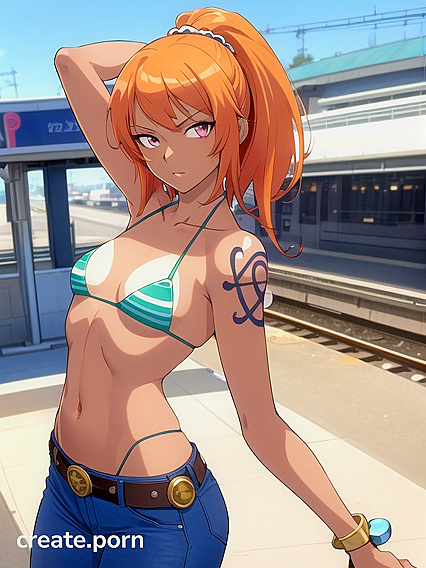 Noon at the Train Station: Round-Ass Action in Hentai hentai
