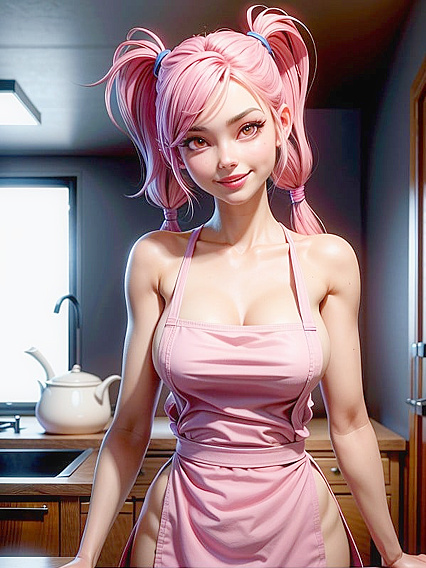 Small-Ass Beauty with Pink Eyes Teased in Seductive Open-Clothes Hentai Scenes