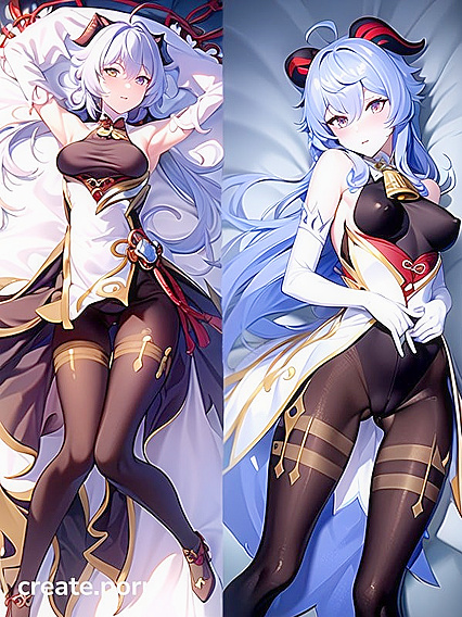 Horny Ganyu Shows Off Her Assets in Hentai Action