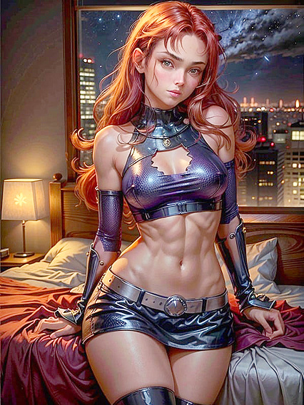 Starfire from Justice League Bound and Pleasured in Dark Hentai Fantasies