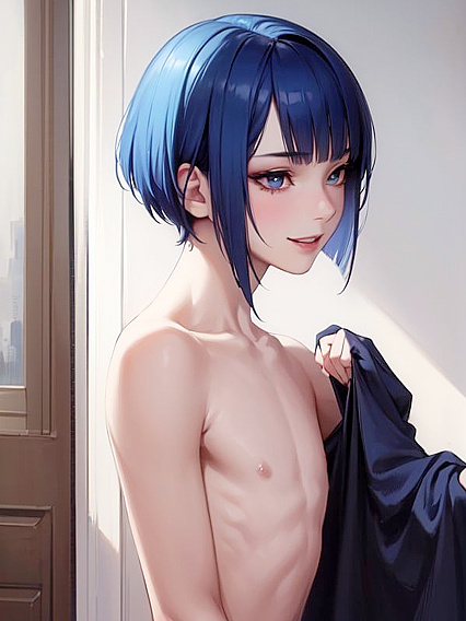 Happy Male with Bobcut Enjoying Intense Hentai Pleasure