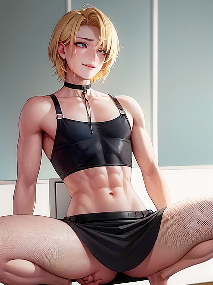 Futanari Beauty in Choker and Hair Ribbon for Intense Hentai Pleasure