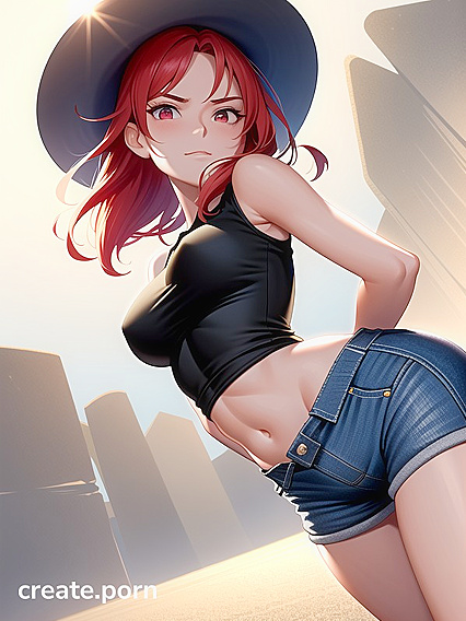 Sleeveless T-Shirt and Braids Enhance Her Medium Breasts in Steamy Hentai Action