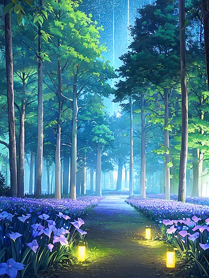 Gentle Mist and Owls in an Enchanted Forest at Night - Seductive Hentai Adventures