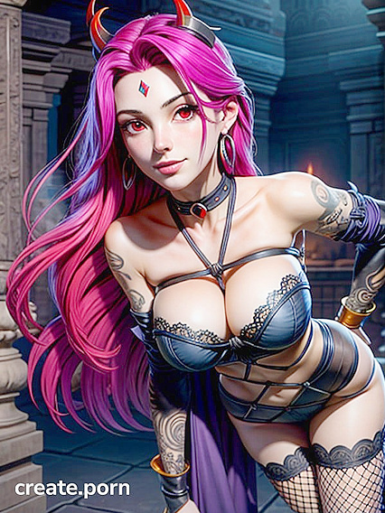 Massive Breasts and Tight Corset in Seductive Choker Hentai Action