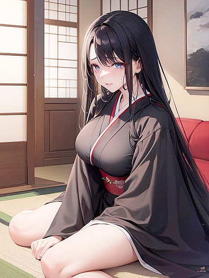 Kimono Clad Beauty Cries Out in Pleasure During Intense Hentai Session