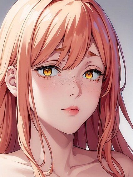 Wavy Ombre Haired Girl 18+ with VintageFilm Grain and Chic Hairpins in Sensual Hentai Scene