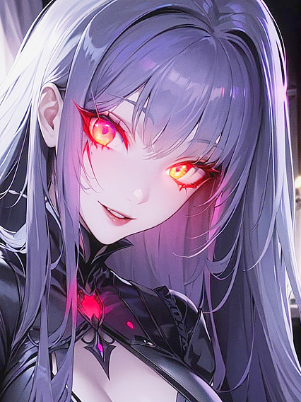 Vampire With Glowing Eyes Seduces in Intense Hentai Close-Up Action