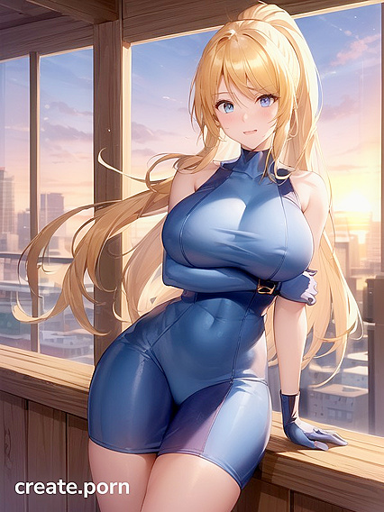 Sunset Silhouette: Busty Beauty in Mesmerizing Solo Hentai Action