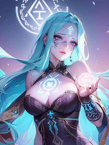 Mystical Orbs Glow as She Prepares to Cast an Ancient Spell in hentai Action