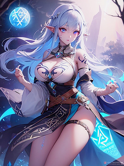 Nighttime Pleasures in a Sacred Grove: Front View Hentai Delights