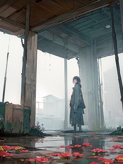 Faint Cries of Crows Echo as Wilting Flowers Mirror Gray Skies in Steamy Hentai Scenes