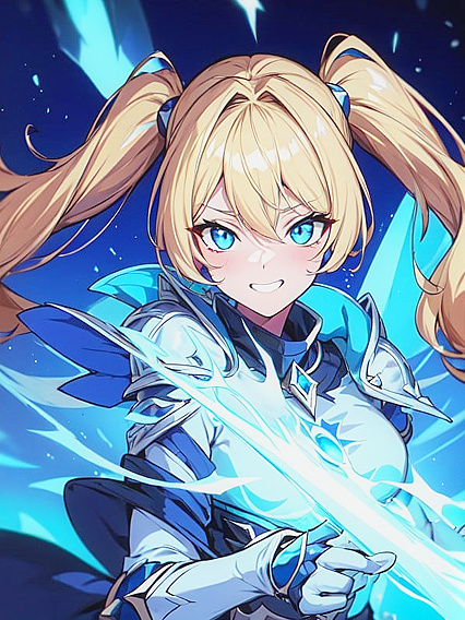 Grinning Girl 18+ with Glowing Eyes and Pigtails in Steamy Hentai Action