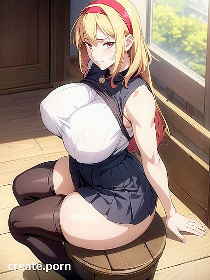 Massive Breasts and Thigh-High Socks Bobcut Babe in Steamy Hentai Action