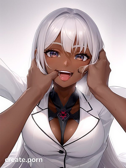 Dark-Skinned Beauty Sucks Her Thumb in Seductive Hentai ACTION