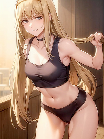 Sunset's Skinny Body Flexes in Steamy Gym Hentai Action