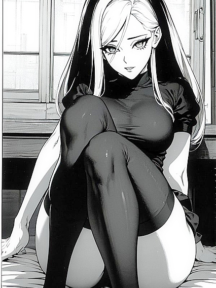 Tending Pelma in Black Stockings: A Classic B&W Manga Hentai Experience